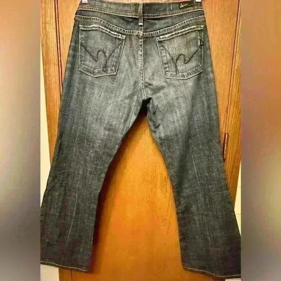 Citizens of Humanity Wide Leg Ingrid Stretch Low Rise Denim Jeans - Size 32 - Picture 9 of 10